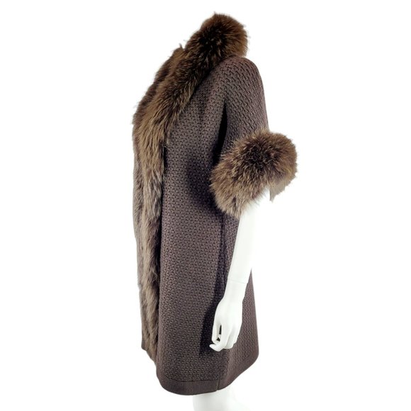 Loro Piana Baby Cashmere and Blue Frost Fox Fur Cardigan - Picture 5 of 9